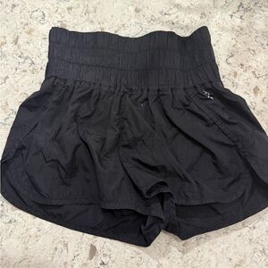 Free People Movement Black High-Waisted Shorts
